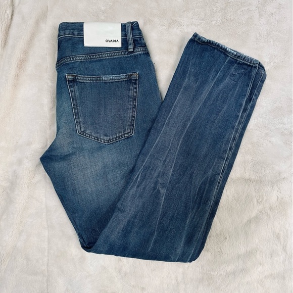 ODAVIA & Sons Distressed Straight Taper Blue Jeans Men’s Size 30 New $290 - Picture 7 of 14